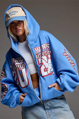 Heavyweight Printed Zip Up Hoodie