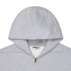 600 GSM 'Heather Grey' Zip-Up Hoodie