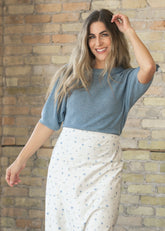 Ribbed Knit Boxy Tee