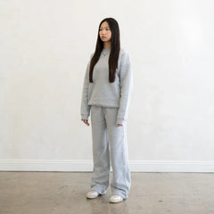 600 GSM 'Heather Grey' Fleece Crewneck