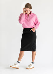 Cameryn Quarter Zip Drop Sleeve Sweatshirt - FINAL SALE