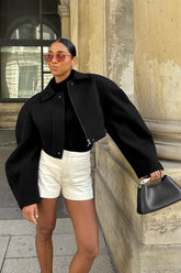 Chic Wool Zip Front Jacket