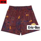 Red Brown Paisley Mesh Shorts