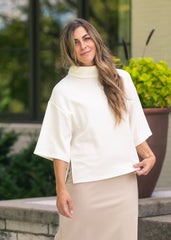 Cowl Neck Waffle Top - FINAL SALE