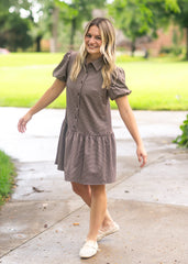 Esme Chocolate Check Dress - FINAL SALE