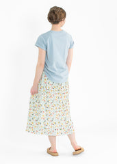 Floral Print Pleated Button Front Midi Skirt - FINAL SALE