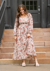 Floral Print Square Neck Maxi Dress - FINAL SALE