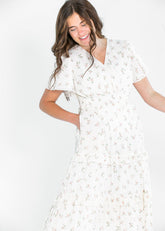 Jessa Tea Party Pink V-neck Midi Dress - FINAL SALE