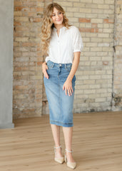 Lace Detail Button Up Top - FINAL SALE