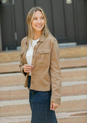 Liverpool Los Angeles® Peplum Hem Trucker Jacket