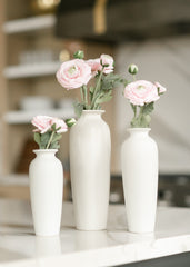 Matte White Tall Ceramic Vases - FINAL SALE