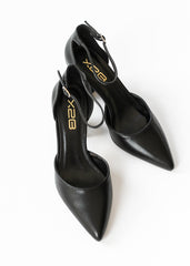 Pointed Toe Flare Block Heel