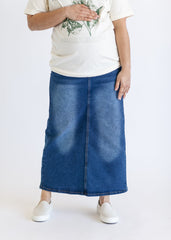 Reece Maternity Long Denim Skirt - FINAL SALE
