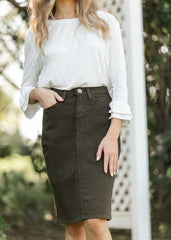 Remi Cafe Brown Midi Skirt