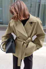Belted Collared Loose Fit Jacket