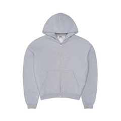 600 GSM 'Heather Grey' Zip-Up Hoodie
