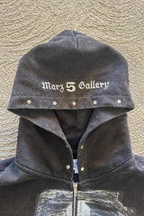 Street Style Rhinestone Print Hoodie