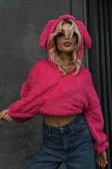 Zip-Up Teddy Fleece Hoodie