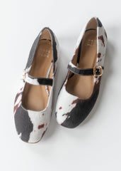Cow Print Mary Jane Flats