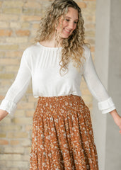 Essential Ruffled 3/4 Sleeve Top