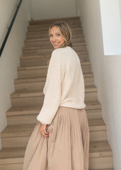elan Mock Neck Off White Sweater - FINAL SALE