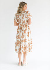 Printed Flutter Sleeve Smocked Top Maxi Dress - FINAL SALE