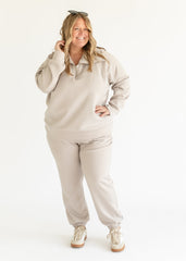 Quarter Zip Soft Modal Lounge Pullover Sweatshirt - FINAL SALE