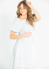 Saylor Square Neckline White Midi Dress - FINAL SALE
