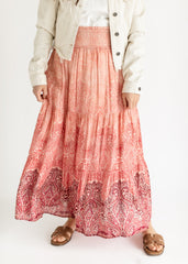 LIVERPOOL® Tiered Woven Smocked Waist Maxi Skirt - FINAL SALE